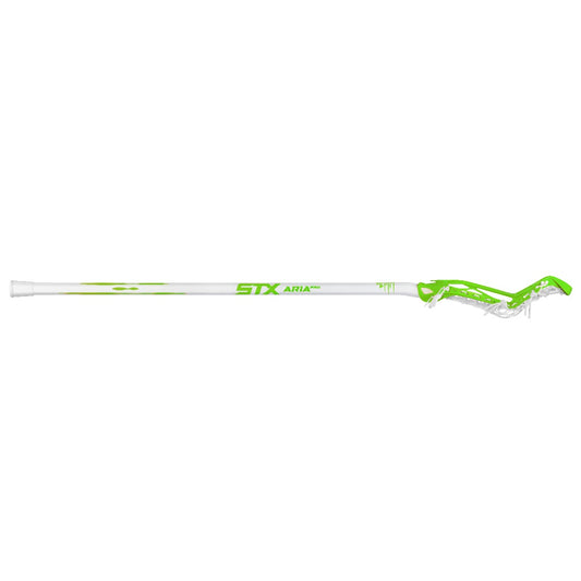 stx aria pro complete women's lacrosse stick neon green side