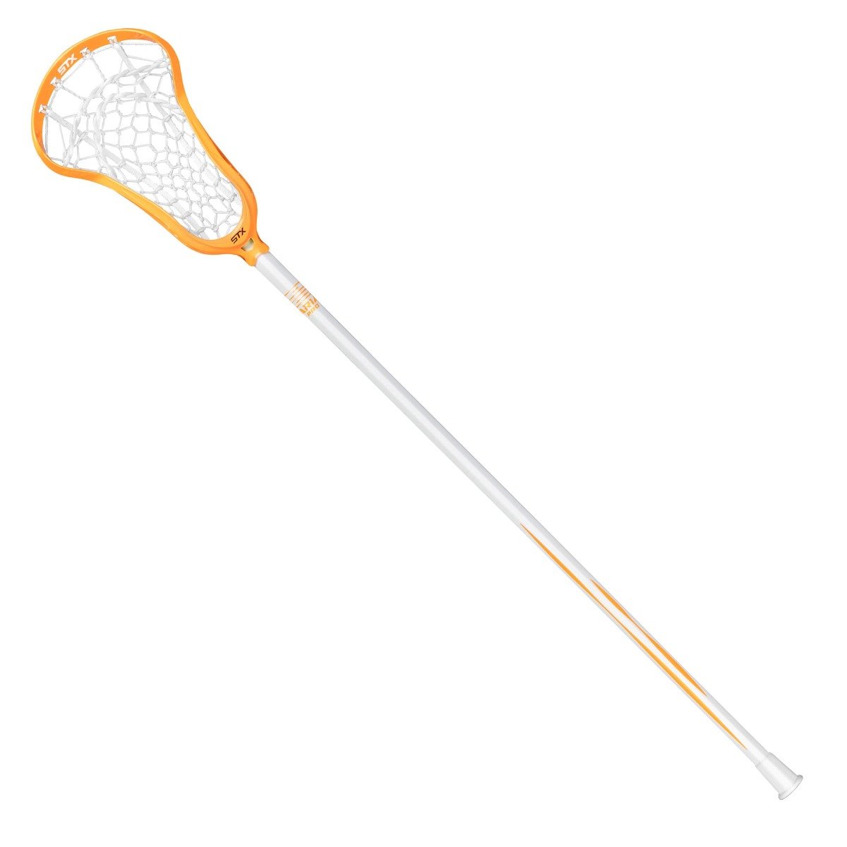 stx aria pro complete women's lacrosse stick neon orange front