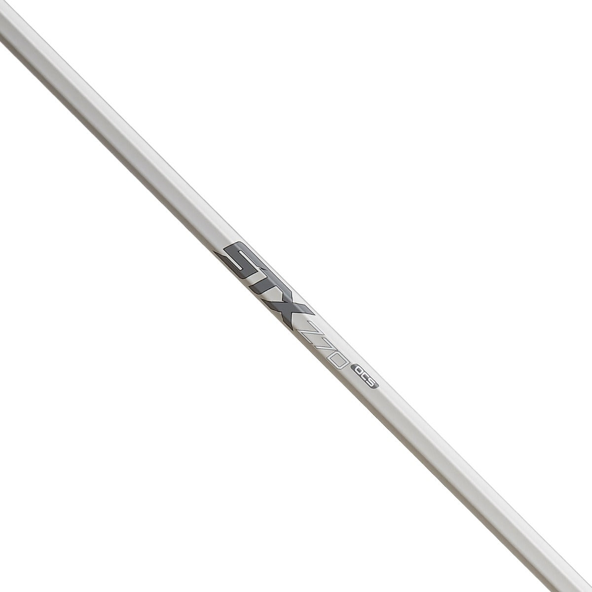 stx z70 ocs men's lacrosse defensive handle platinum zoom on logo